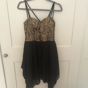 Black and Gold Sequined Dress (Homecoming)
